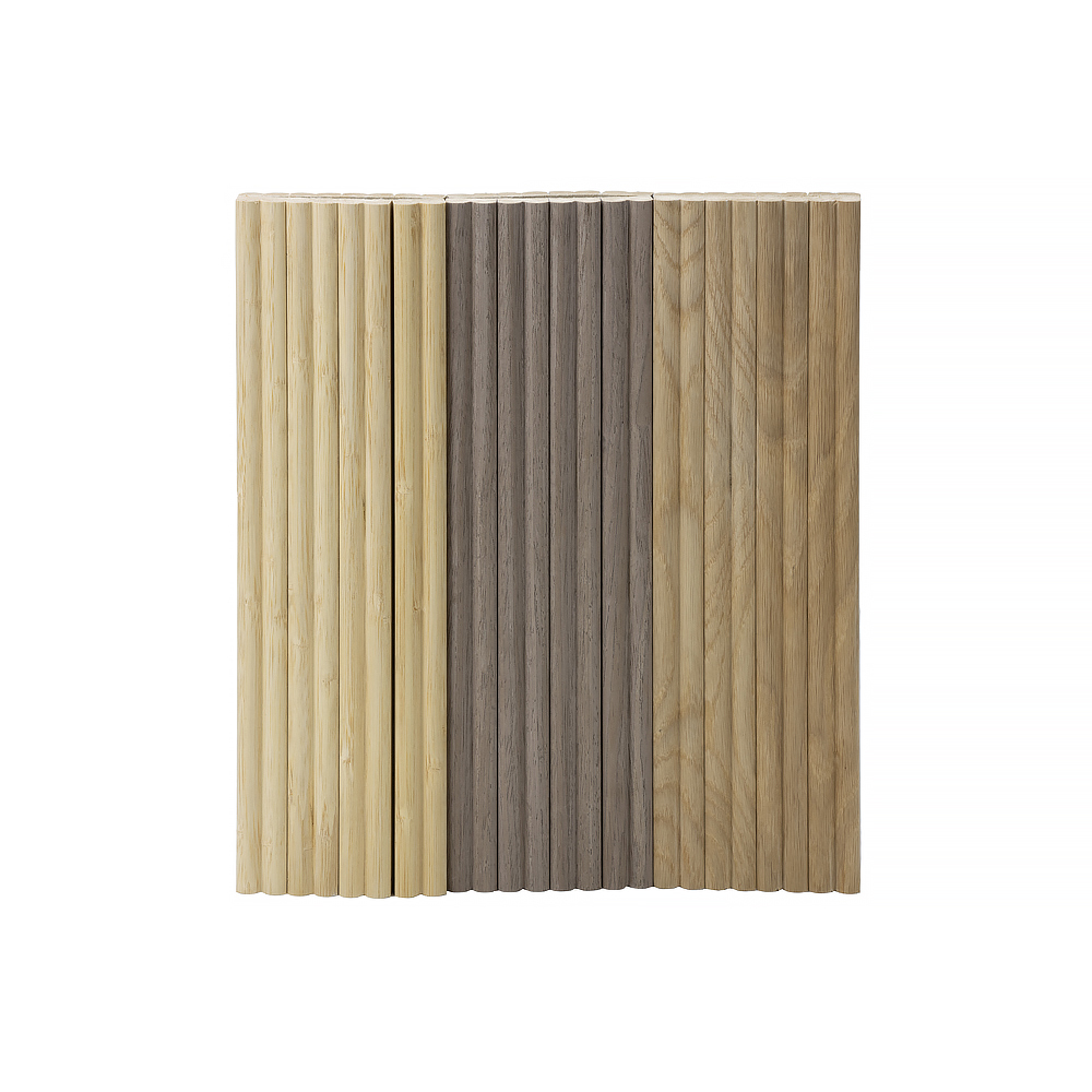 New Flexible Bendable Fluted Wave Real Wood Ceiling Wall 3D Solid Wood Decorative Wall Panel Flexible Fluted Wood Roll Panel